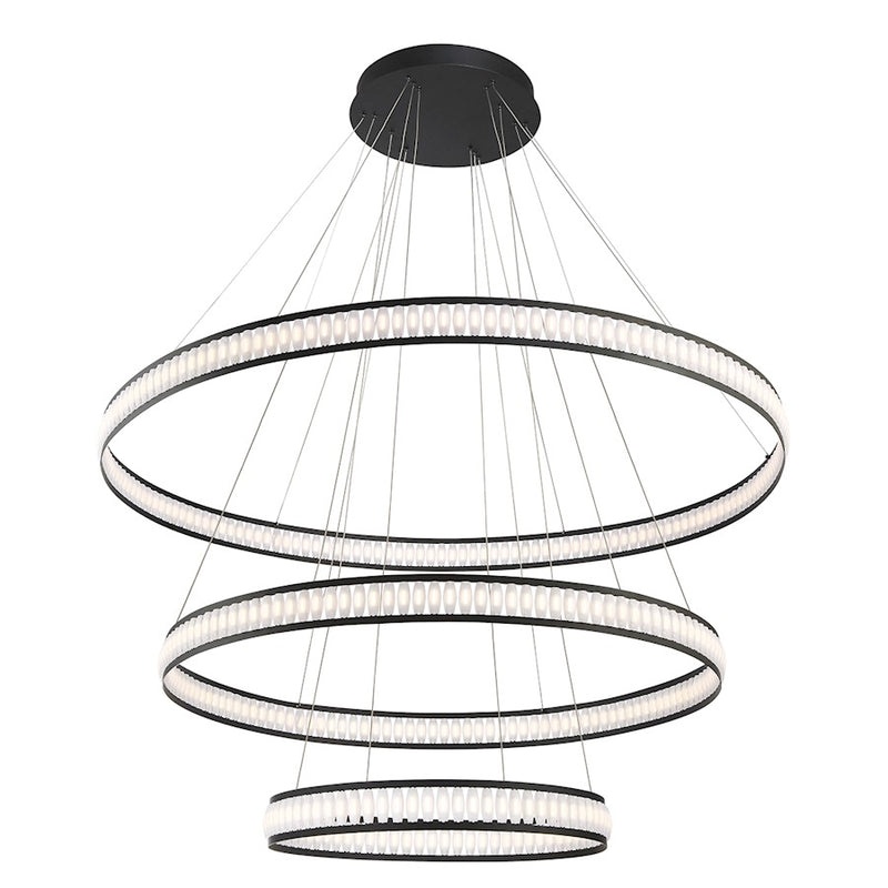 Eurofase Forster 3-Tier LED Chandelier, Black/Soft White
