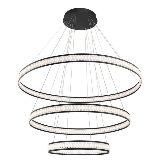 Eurofase Forster 3-Tier LED Chandelier, Black/Soft White