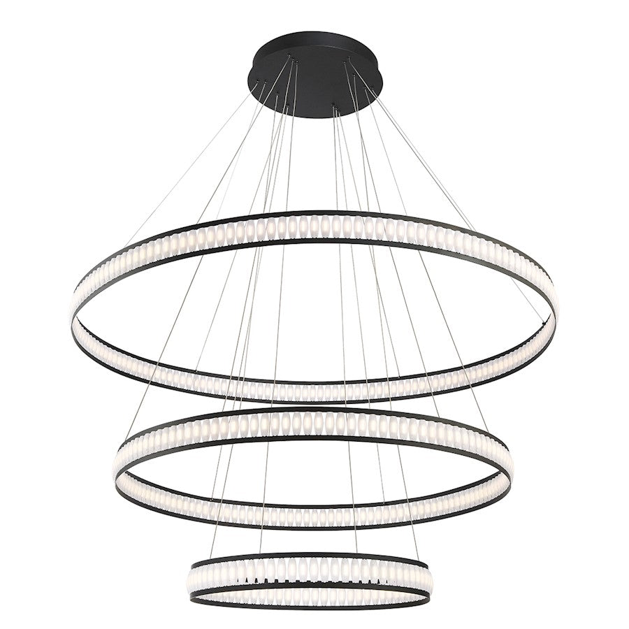 Eurofase Forster 3-Tier LED Chandelier, Black/Soft White