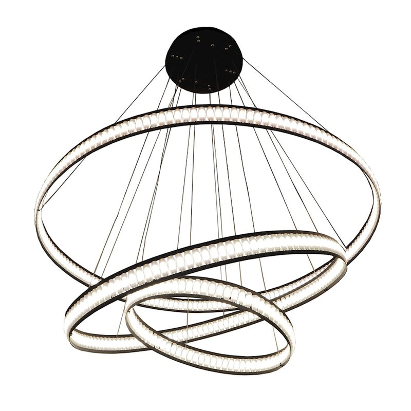 Eurofase Forster 3-Tier LED Chandelier, Black/Soft White