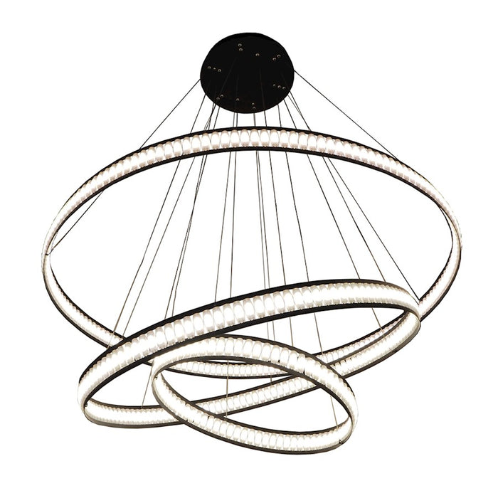 Eurofase Forster 3-Tier LED Chandelier, Black/Soft White