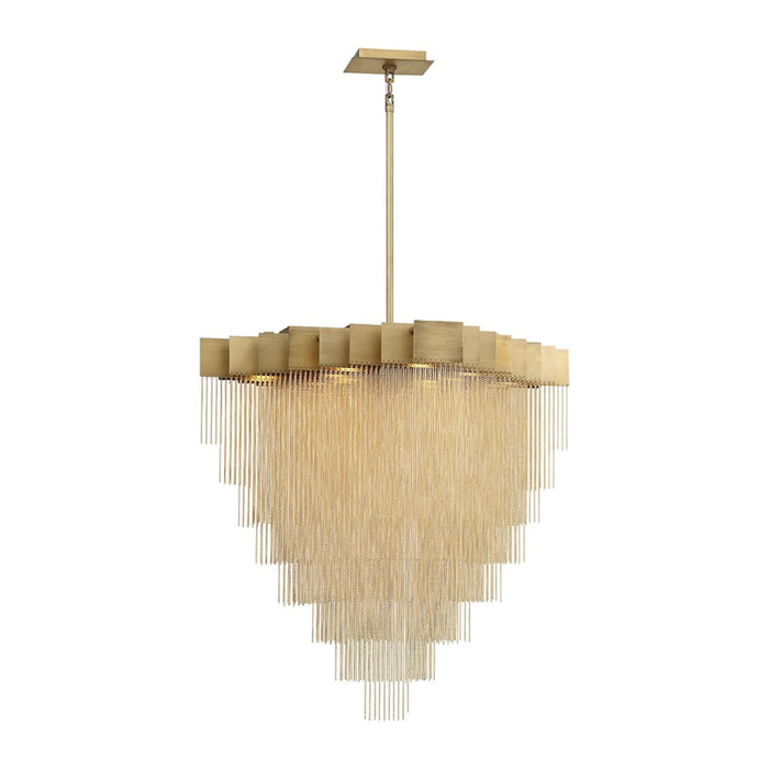 Eurofase Bloomfield 18-Light Oval LED Chandelier, Antique Brush Gold