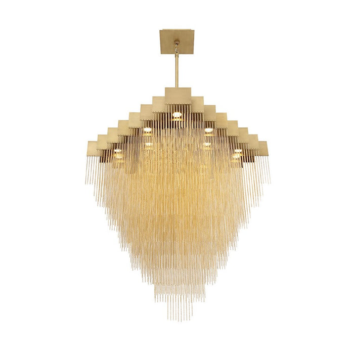 Eurofase Bloomfield 18-Light Oval LED Chandelier, Antique Brush Gold