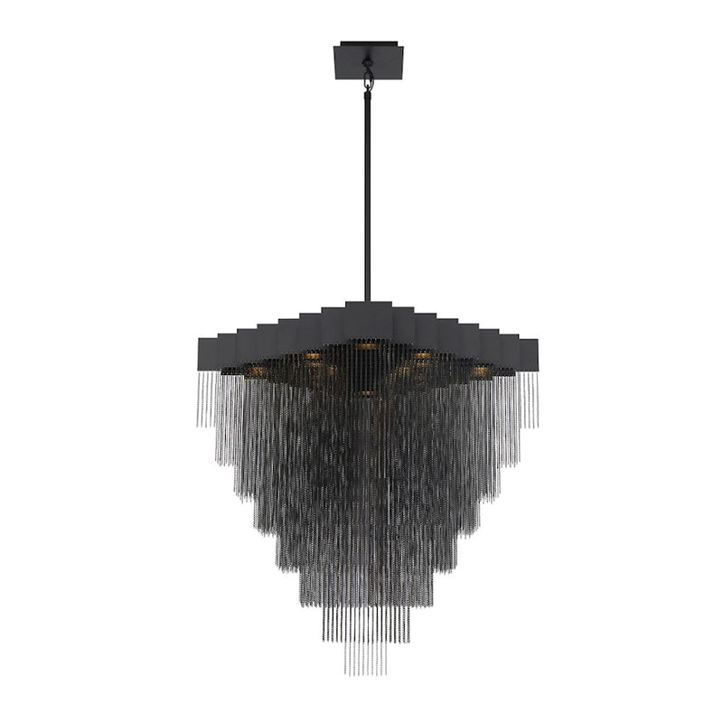 Eurofase Bloomfield 18-Light Oval LED Chandelier, Antique Brush Gold