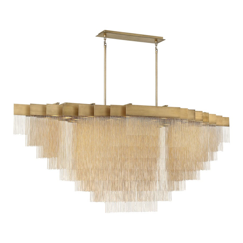 Eurofase Bloomfield Oval LED Chandelier, Antique Brush Gold