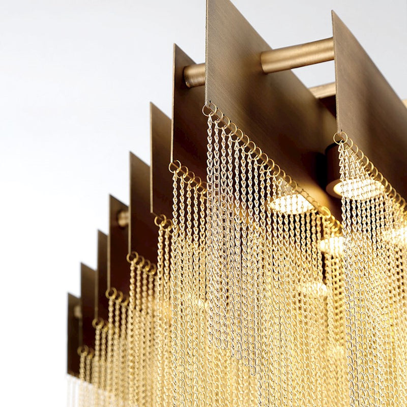 Eurofase Bloomfield Oval LED Chandelier, Antique Brush Gold