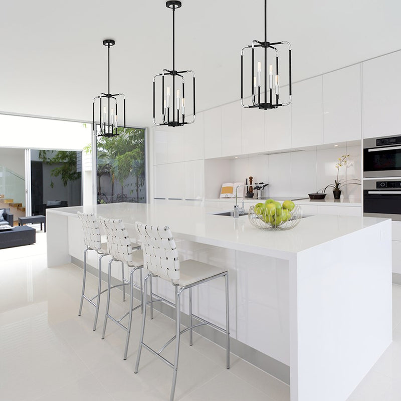 Eurofase Percy 4-Light Chandelier, ChromeBlack