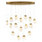 Eurofase Paget 16-Light Oval LED Chandelier, Gold/Clear