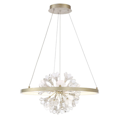 Eurofase Clayton LED Chandelier, Silver, Brushed Gold/Clear