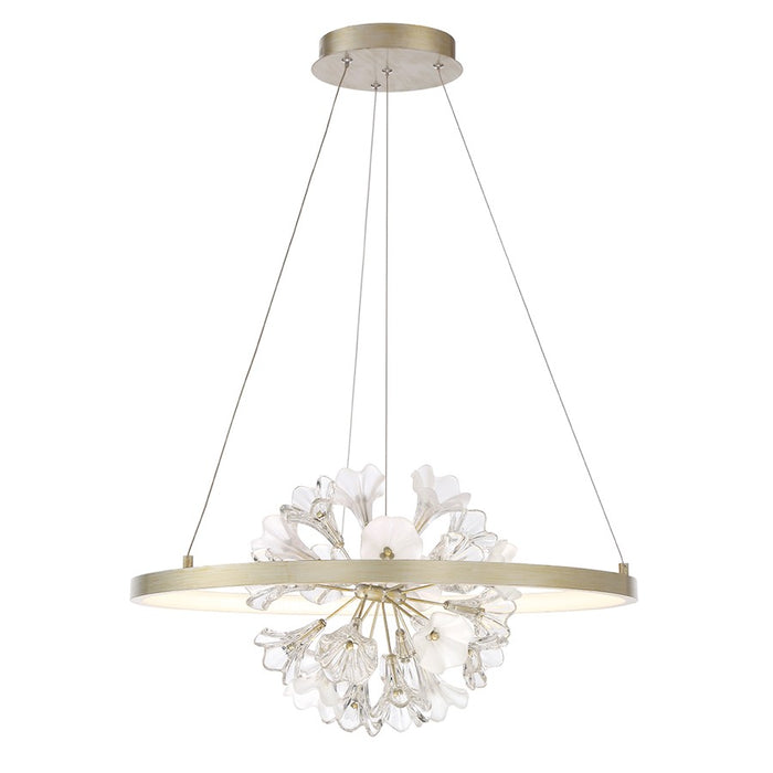 Eurofase Clayton LED Chandelier, Silver, Brushed Gold/Clear