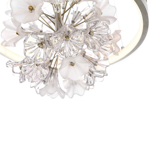 Eurofase Clayton LED Chandelier, Silver, Brushed Gold/Clear