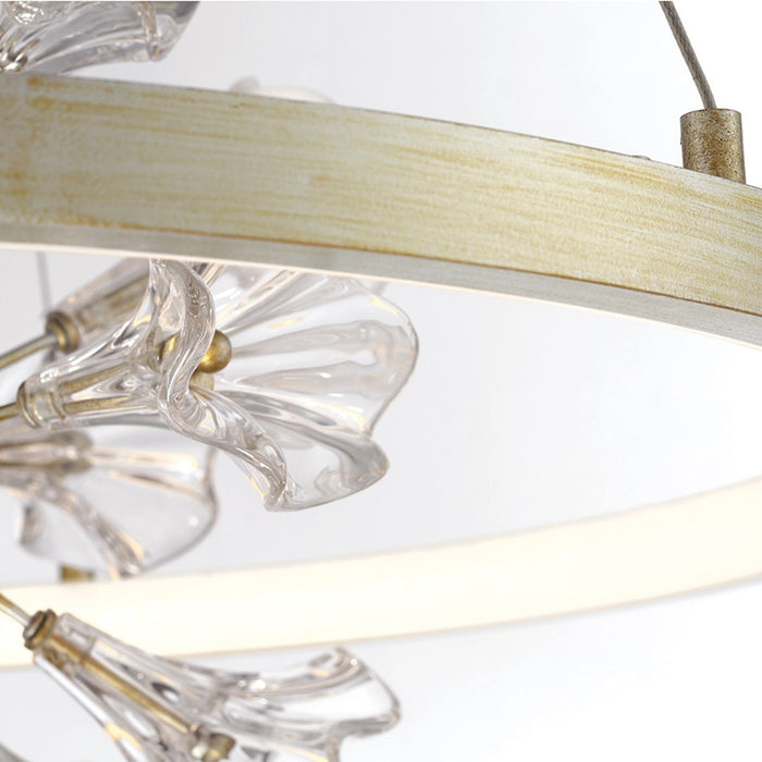 Eurofase Clayton LED Chandelier, Silver, Brushed Gold/Clear