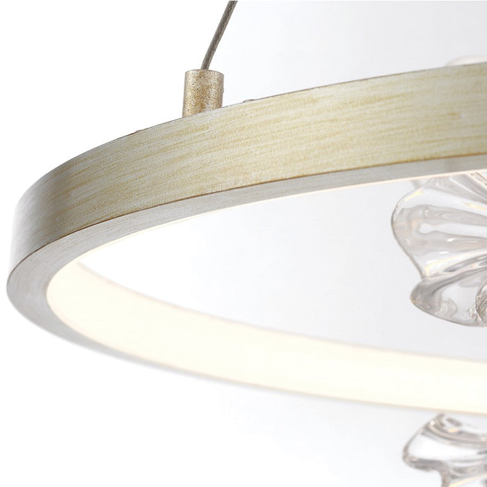 Eurofase Clayton LED Chandelier, Silver, Brushed Gold/Clear