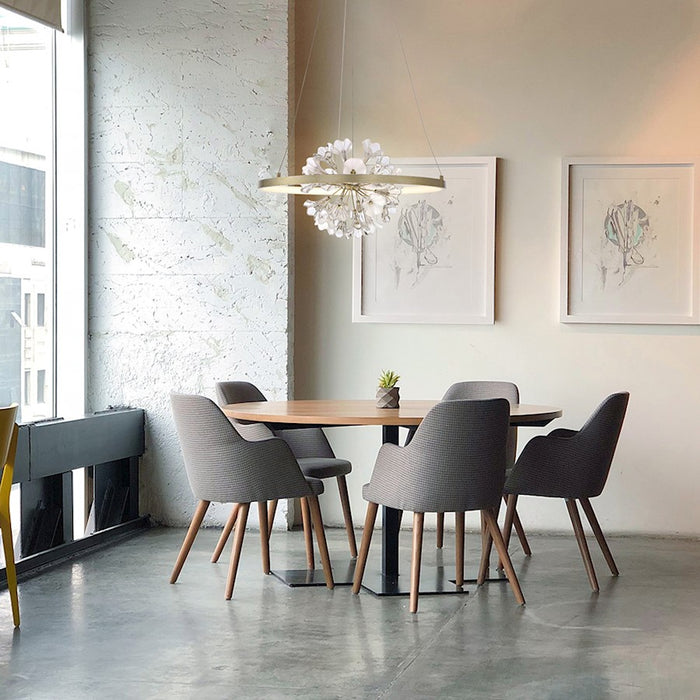 Eurofase Clayton LED Chandelier, Silver, Brushed Gold/Clear