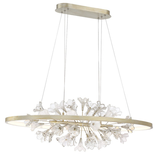 Eurofase Clayton LED Oval Chandelier, Silver, Brushed Gold/Clear