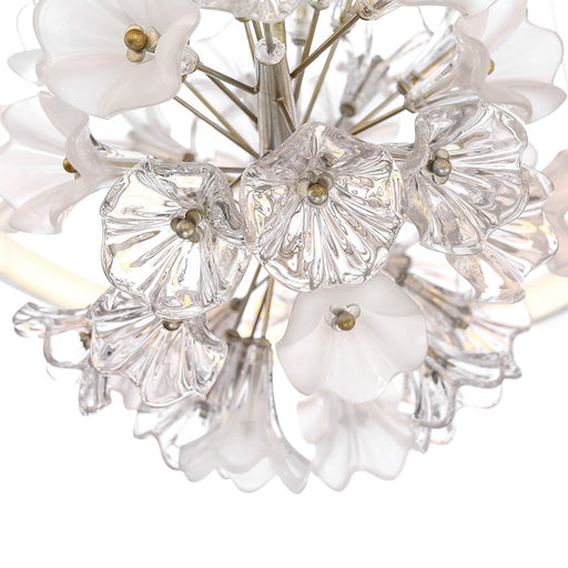 Eurofase Clayton LED Oval Chandelier, Silver, Brushed Gold/Clear