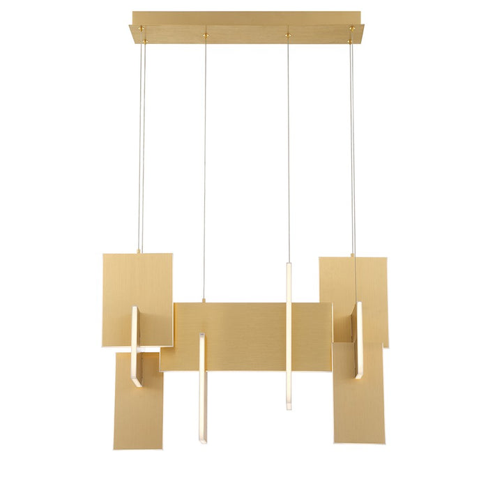 Eurofase Coburg Linear LED Chandelier, Anodized Gold/Clear