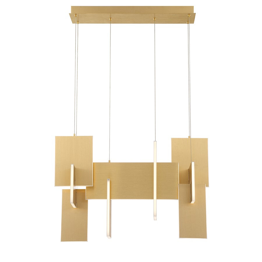Eurofase Coburg Linear LED Chandelier, Anodized Gold/Clear