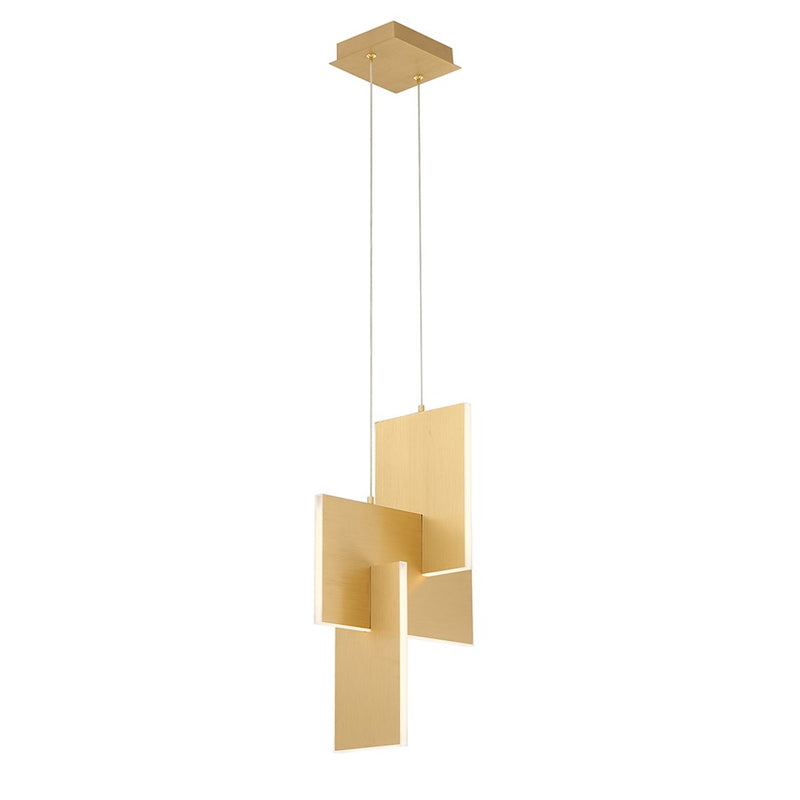 Eurofase Coburg LED Pendant, Anodized Gold/Clear