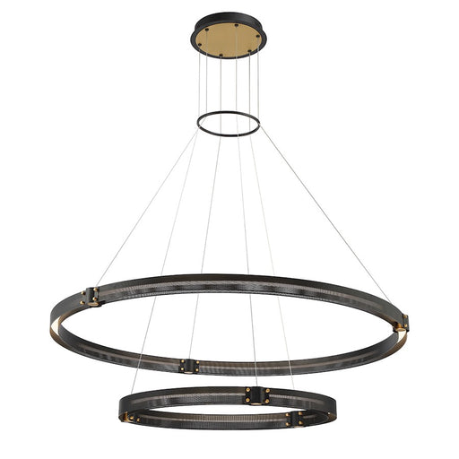 Eurofase Admiral 2-Tier LED Chandelier, Black/Brass/Soft White