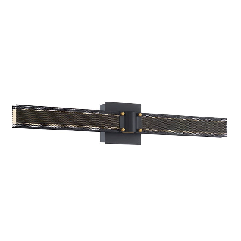 Eurofase Large LED Wall Sconce, Matte Black/Gold/Frosted