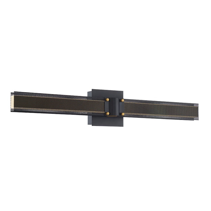 Eurofase Large LED Wall Sconce, Matte Black/Gold/Frosted