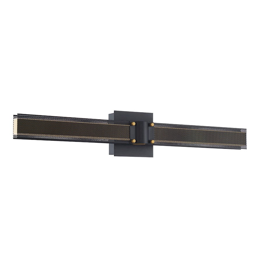 Eurofase Large LED Wall Sconce, Matte Black/Gold/Frosted