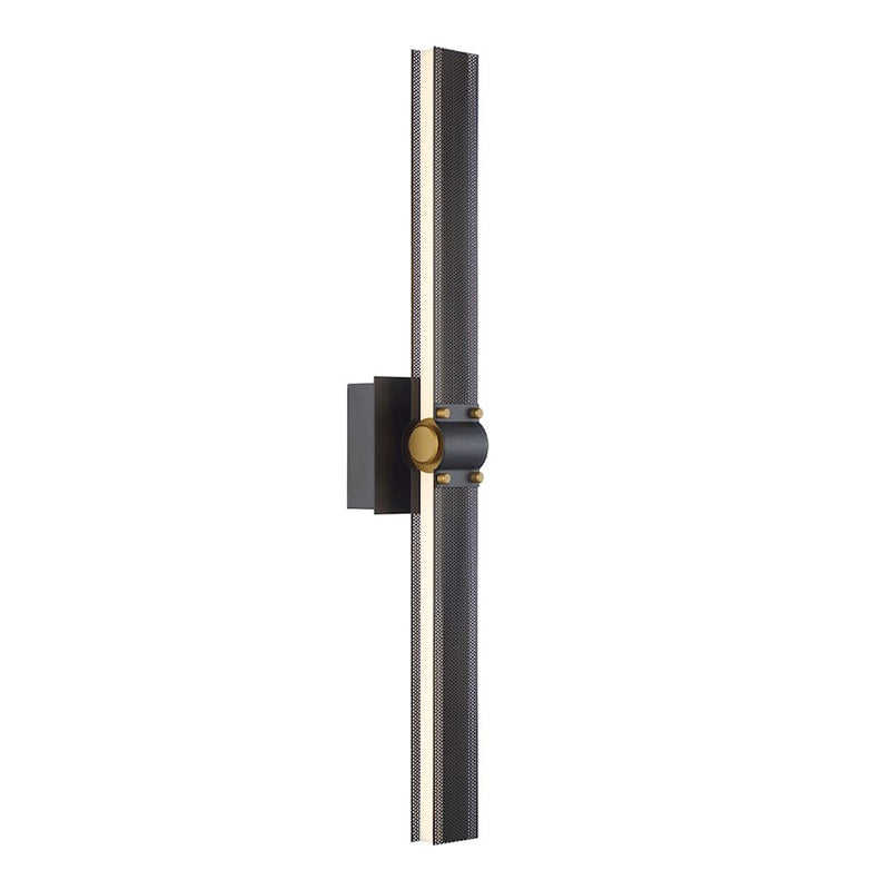 Eurofase Large LED Wall Sconce, Matte Black/Gold/Frosted