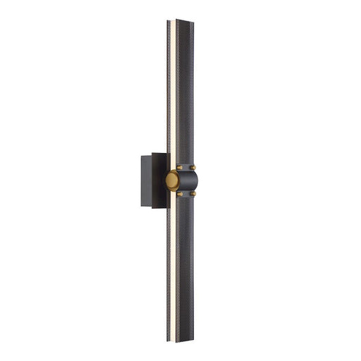 Eurofase Large LED Wall Sconce, Matte Black/Gold/Frosted