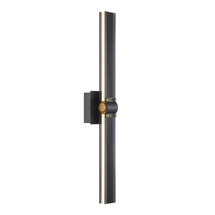 Eurofase Large LED Wall Sconce, Matte Black/Gold/Frosted