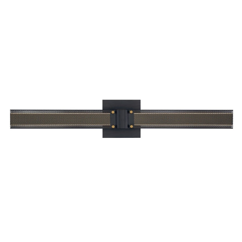 Eurofase Large LED Wall Sconce, Matte Black/Gold/Frosted