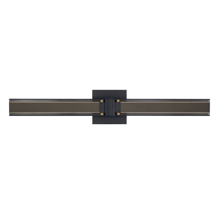 Eurofase Large LED Wall Sconce, Matte Black/Gold/Frosted