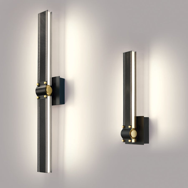 Eurofase Large LED Wall Sconce, Matte Black/Gold/Frosted