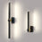 Eurofase Large LED Wall Sconce, Matte Black/Gold/Frosted