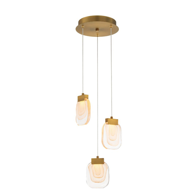 Eurofase 3 Light LED Chandelier, Gold