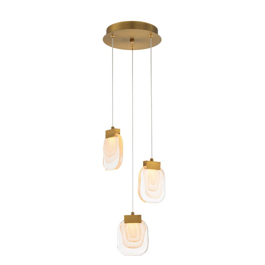 Eurofase 3 Light LED Chandelier, Gold