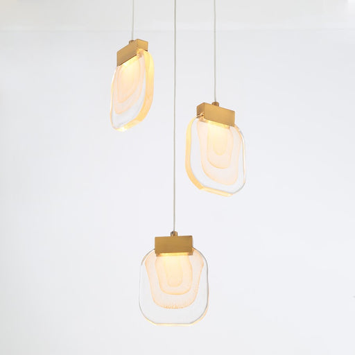 Eurofase 3 Light LED Chandelier, Gold