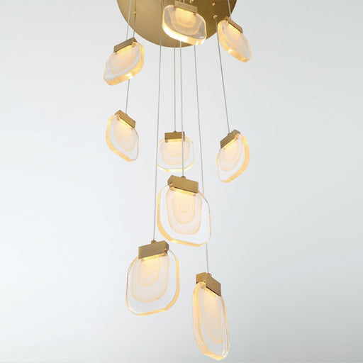 Eurofase 9 Light LED Chandelier, Gold