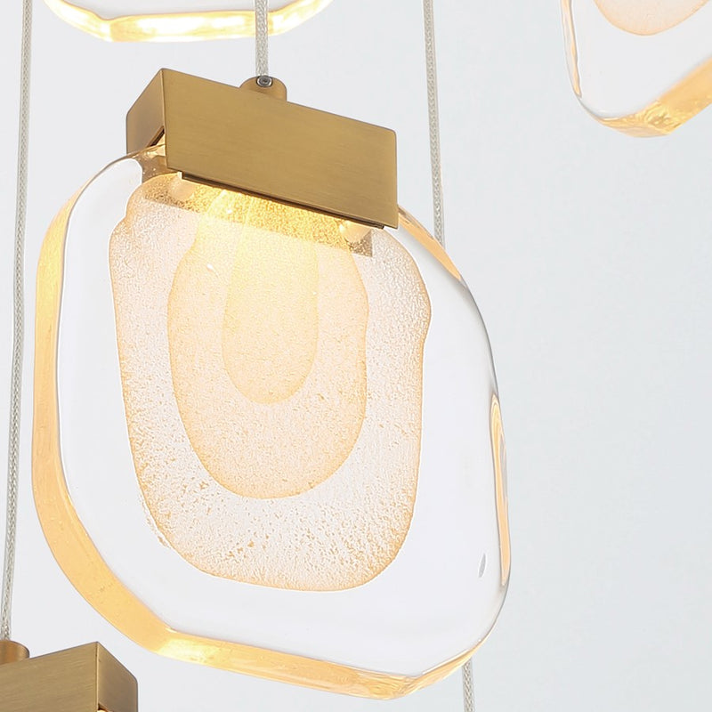Eurofase 9 Light LED Chandelier, Gold