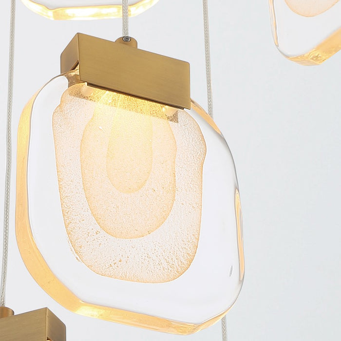 Eurofase 9 Light LED Chandelier, Gold