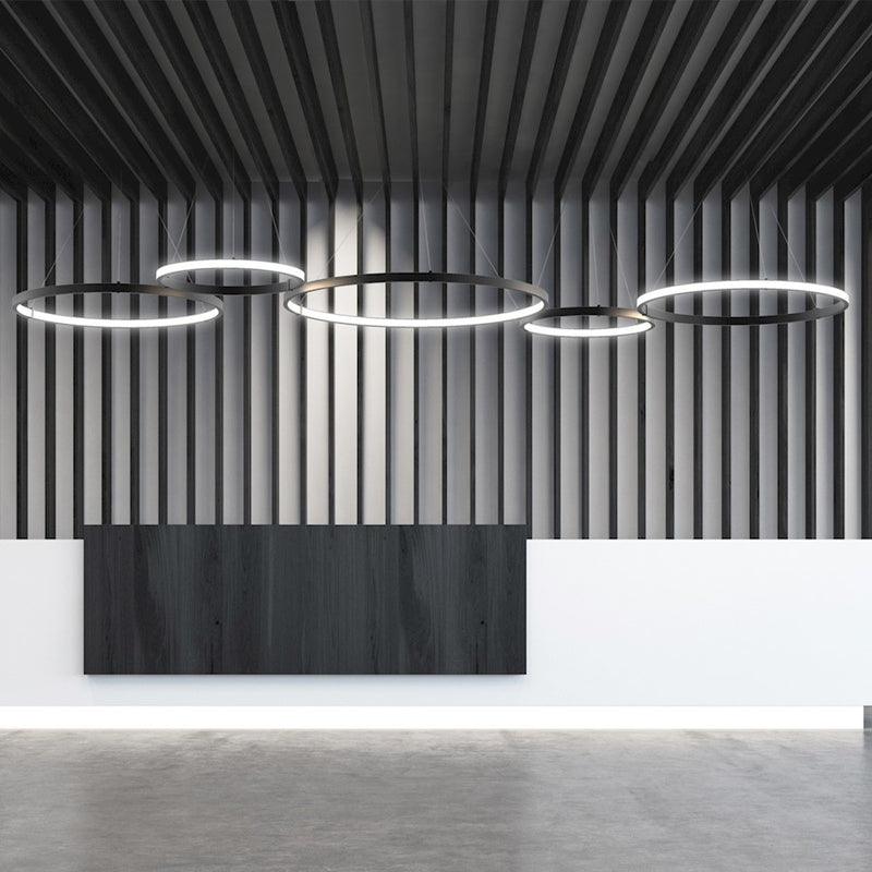 Eurofase Small Outward LED Pendant, Matte Black/White