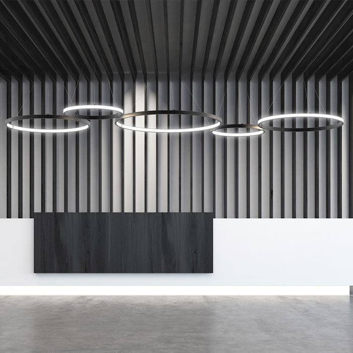 Eurofase Small Outward LED Pendant, Matte Black/White
