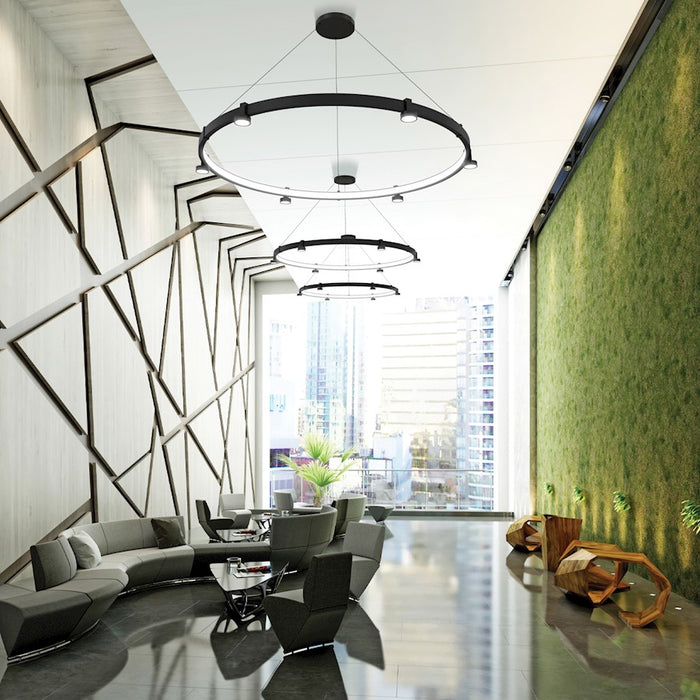 Eurofase Large INWARD LED Pendant, Matte Black/White