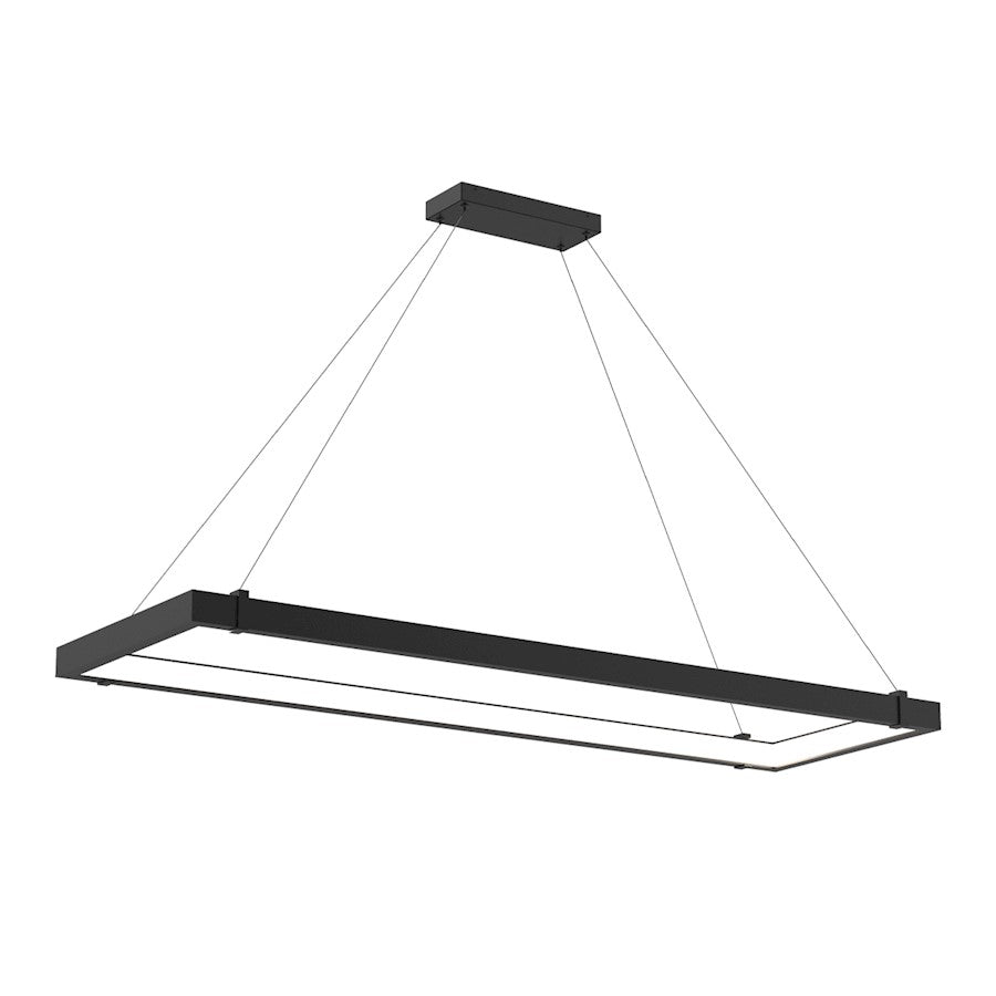 Eurofase Inward Rectangular LED Pendant, Matte Black/White