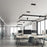 Eurofase Inward Rectangular LED Pendant, Matte Black/White