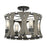 Eurofase 4 Light Semi Flush, Matte Black w/Grey Wood/Glass