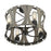 Eurofase 4 Light Semi Flush, Matte Black w/Grey Wood/Glass