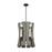 Eurofase 5 Light Chandelier, Matte Black w/Grey Wood/Glass