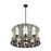 Eurofase 10 Light Chandelier, Matte Black With Grey Wood/Glass