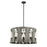 Eurofase 10 Light Chandelier, Matte Black With Grey Wood/Glass